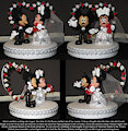 Mickey and Minnie wedding cake topper by angel85