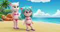 A couple girls at the beach (AI generated) by NatGallery