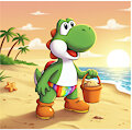 Yoshi on the Beach - AI by SergioLH25