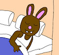 Robert the Brown Rabbit Sleeping