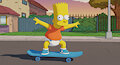 Bart Simpson in Diaper on Skateboard Ride by ToonlandianFox2002