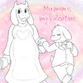 Valentine for Serge: Toriel and Asriel by Nishi