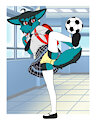 Raven Playing With A Soccer Ball by Vixensheart