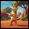 Shifty Dingo in Briefs (Ai Art)