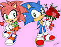 Classic Sonic and Amy -Valentines - by Sayu