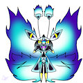 Vivillon x lampent fusion character by Axial