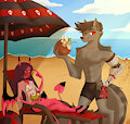 Commission - Stacy and Pyron at the Beach
