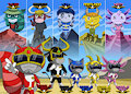 HTF Dai Sentai GoggleV/Power Rangers: Ancient Warriors by SkullKingFox