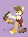 Sammy Taking Off His Shoes by pandapaco