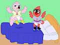 Bed Jumping Birds -By SkunkyGussy-