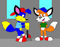 Alex the Fox Pulling a Lever with Billy the Fox
