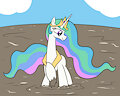 Princess Celestia fun in mud 1 by mucky