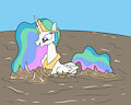 princess celestia having fun in the mud 2 by mucky