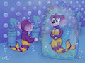 Mermay comm - two parallel marinas (not my art) by CaptScorcher1998