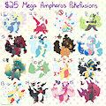 Mega Ampharos Pokefusion Adopts! by dandyliondreamer