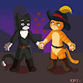 Gatos in love by KimZipper