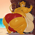 Obese Simba at the Beach by ClownsLaughing