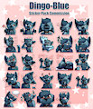 [COM] Dingo-Blue stickers by SonieTheDog