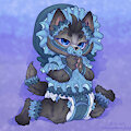 Polar the baby Siberian husky wolf - babyfur fullbody illustration by FedhaKwatoNyemethyst