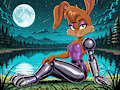 AI Bunnie Rabbot next to a Lake by FurryFan1989