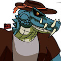 Kieron the Kaprosuchus (Clothed Ref) by Filthivore