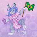 Asno the baby Donkey babyfur fullbody illustration