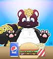 He sure loves junk food owo by BogartRascal