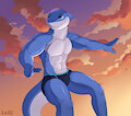 Surfing shark by NelloTiger