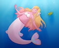 Mermaid and frog underwater by PonPonTheBonBon