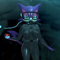 Anthro Scuba Purrloin wants to battle by kuby64