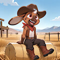 Young cowboy bunny
