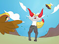 Pidgeot used gust - Scarlet's defence harshly fell