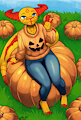 Naughty sitting on a pumpkin by Bear213