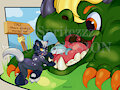 Oh no! The little mutt fell into the fluffy dragon trap