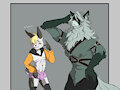 Femboy bunny and dominant wolf