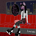 Eliza on the train home from her night classes