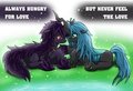 (Dream)Loveless and Queen Chrysalis by vavacung