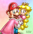 Mario and Princess Peach by MarioRPGEmilie