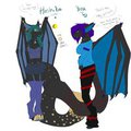 Hoshiko and Yoru bats by Lerathevixen