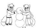 Me Chris the Kitty and Keith making a Snowman 