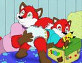 Final diaper check for Foxy (gift art) by abdl86