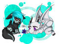 Aleka and Aimee as Chibi -by ElvenPaws- by Eirene