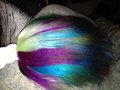 random colour yarn tail