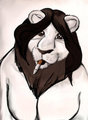 smoking cigarette lion fursona portrait hd painting by ciggybunny