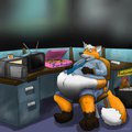 Acru-Fox doing security at the doughnut factory