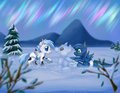 Snowy Ponies