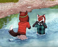 Foxes In The Water