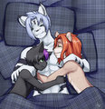 Cuddling Cats (Colored) by Blacktiger