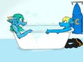 Corentin and DralicusanDrali in the bath by CorentinWolfie