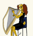 Lady playing harp